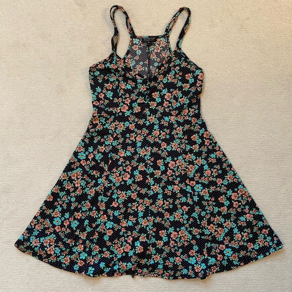 Topshop stretchy flower dress US 2 - Picture 2 of 5